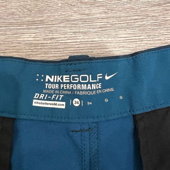 Nike Golf Dri-Fit Men’s Blue Plaid Shorts Size 34 Flat Stretch Relaxed - Picture 10 of 11